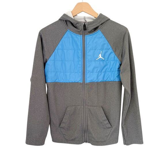 Nike Air Jordan Full-Zip Hooded Jacket University Blue Boy's Size L - Picture 2 of 8